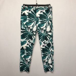 Anna Glover X H&M Women Floral Capri Crop Pants Size 8 Cotton Blend M116 -19